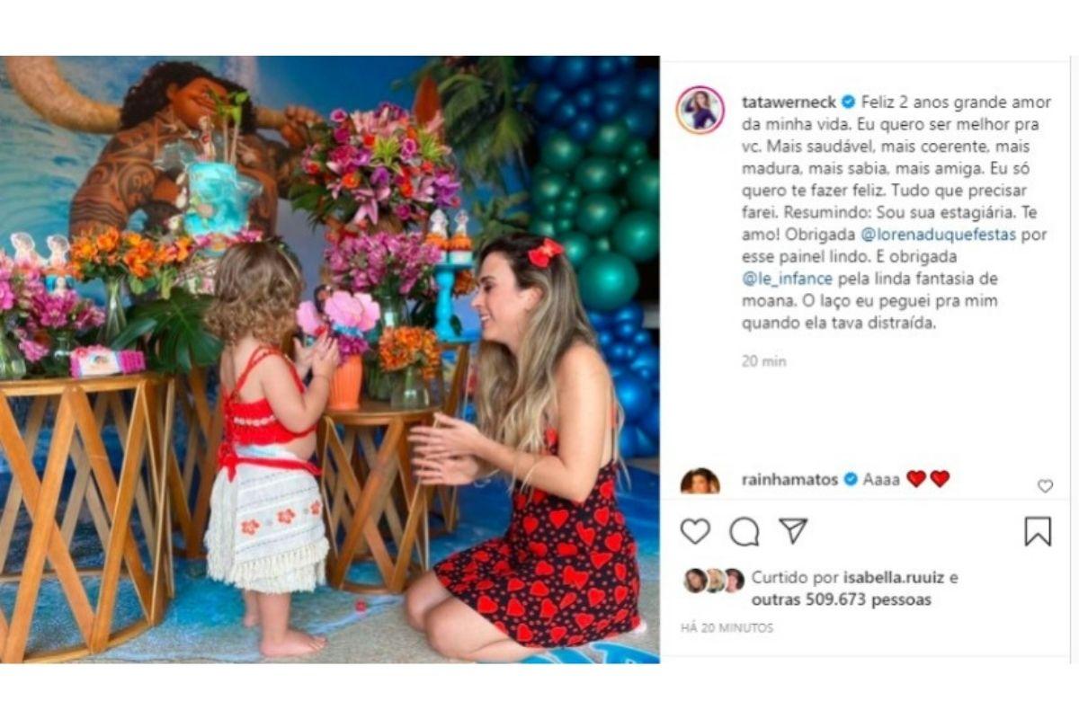 Tatá Werneck fez uma declaração para Clara Maria
