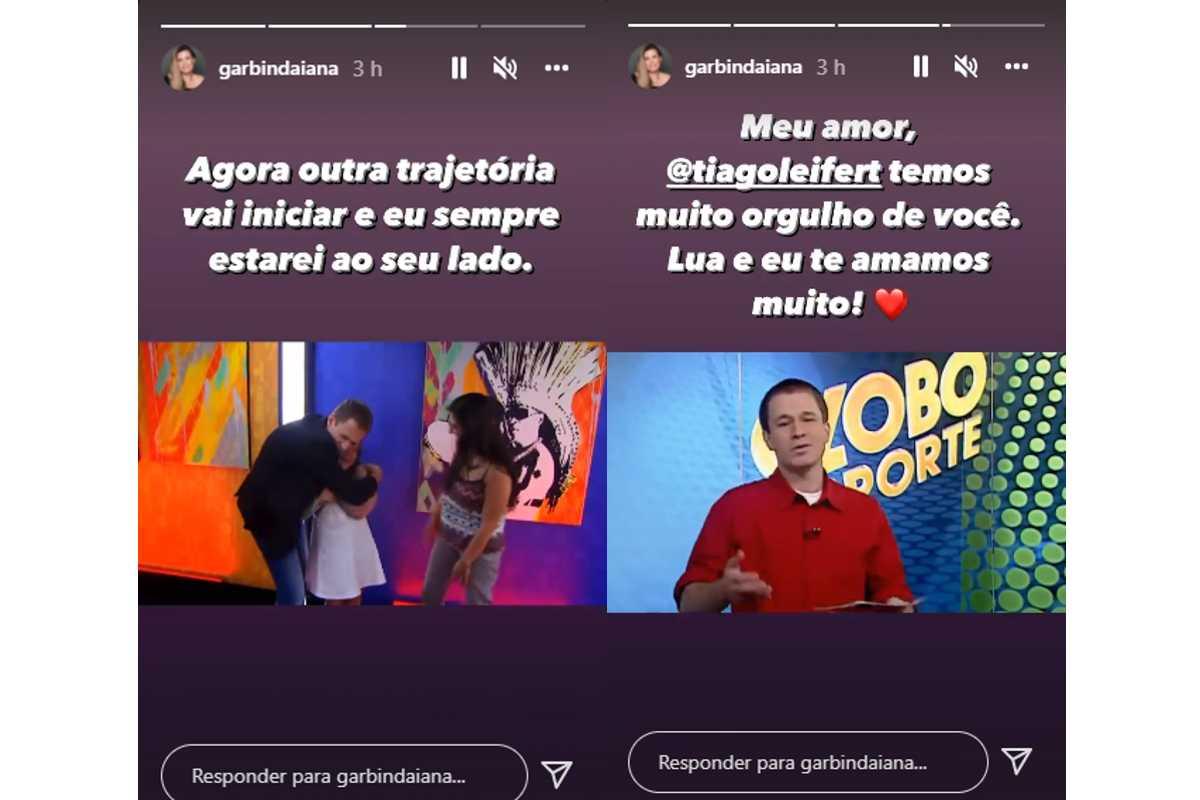 Tiago Leifert se despediu da Globo e foi parabenizado por Daiana Garbin