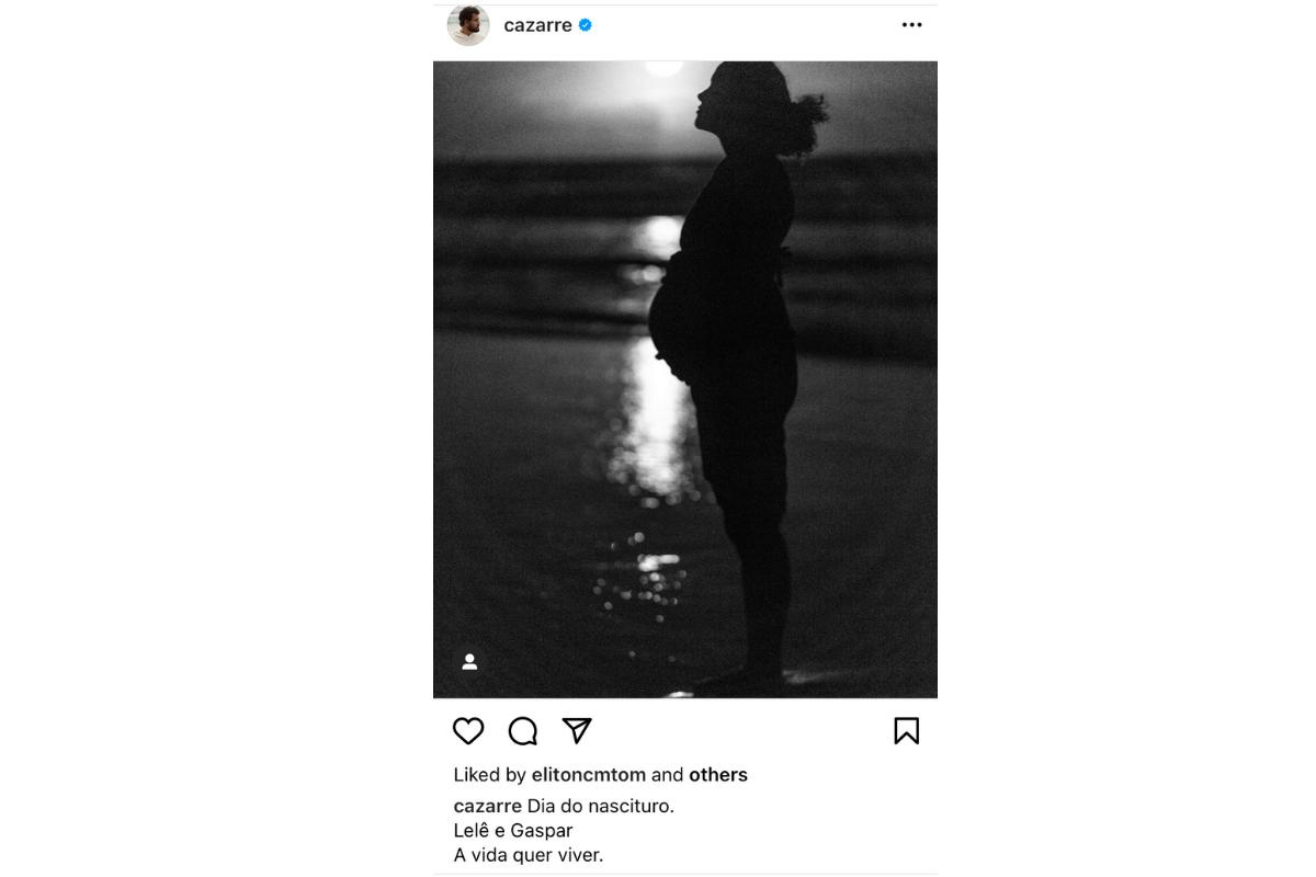 Esposa de Juliano Cazarré, Letícia Cazarré, aparece em foto grávida do último filho menino do casal
