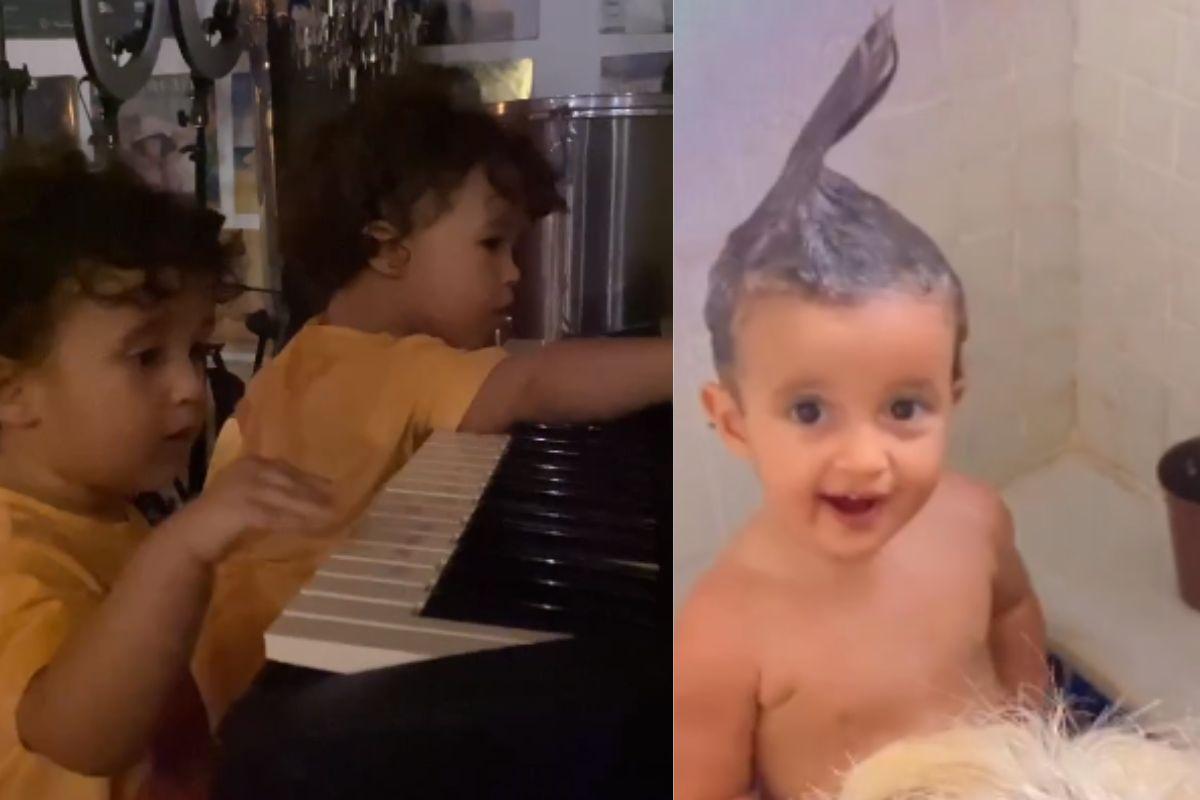 Momentos das filhas de Nanda Costa