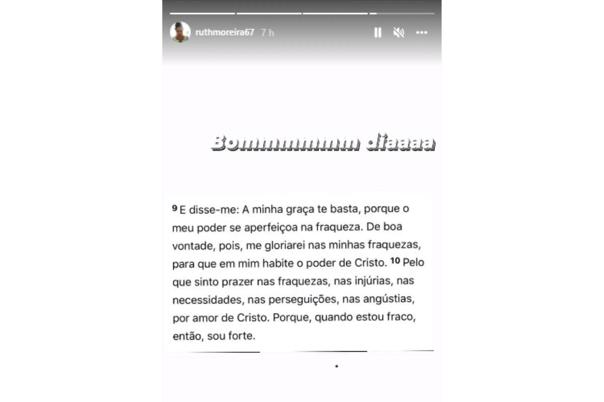 Ruth publicou um versículo da Bíblia