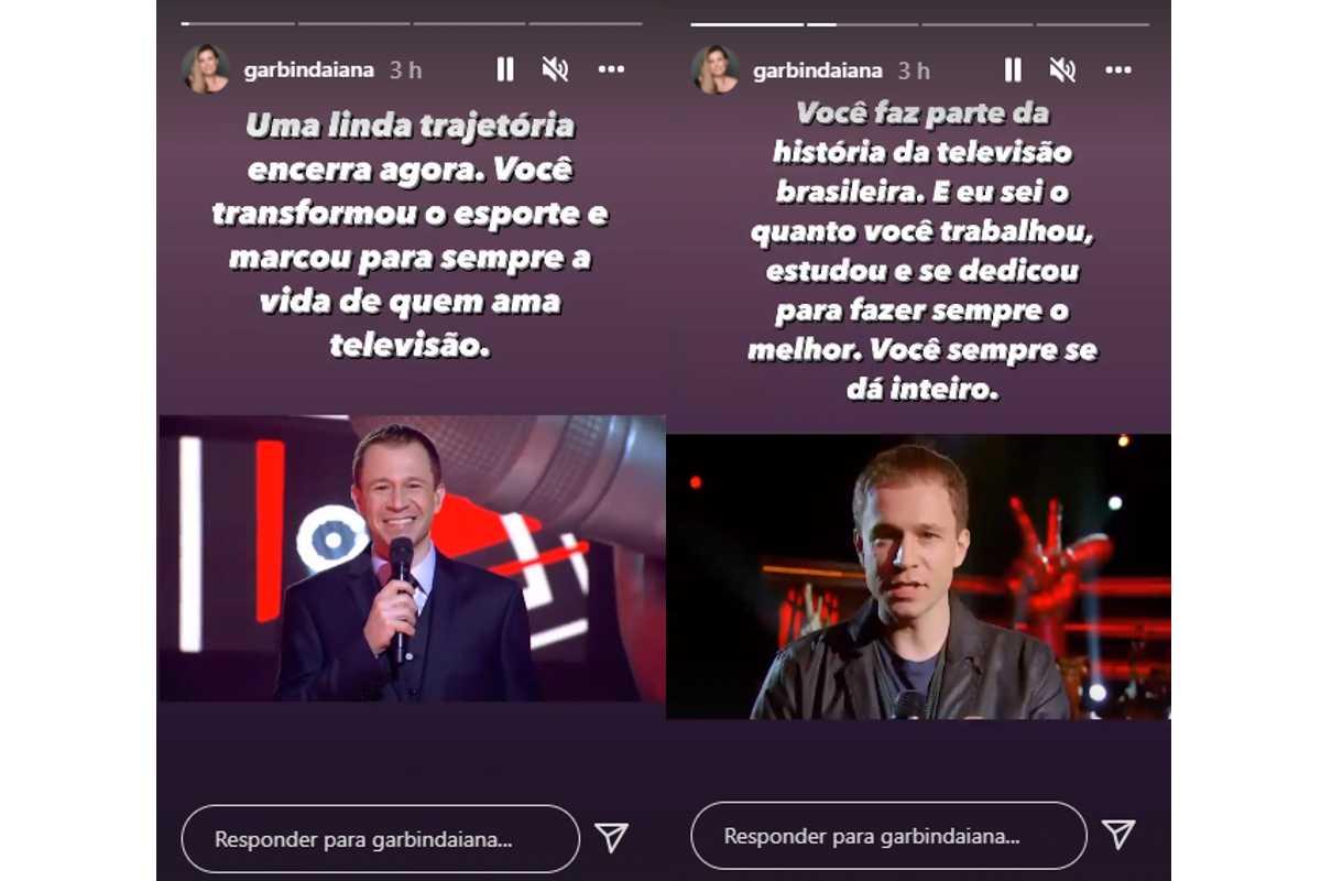 Daiana Garbin compartilhou uma homenagem para Tiago Leifert