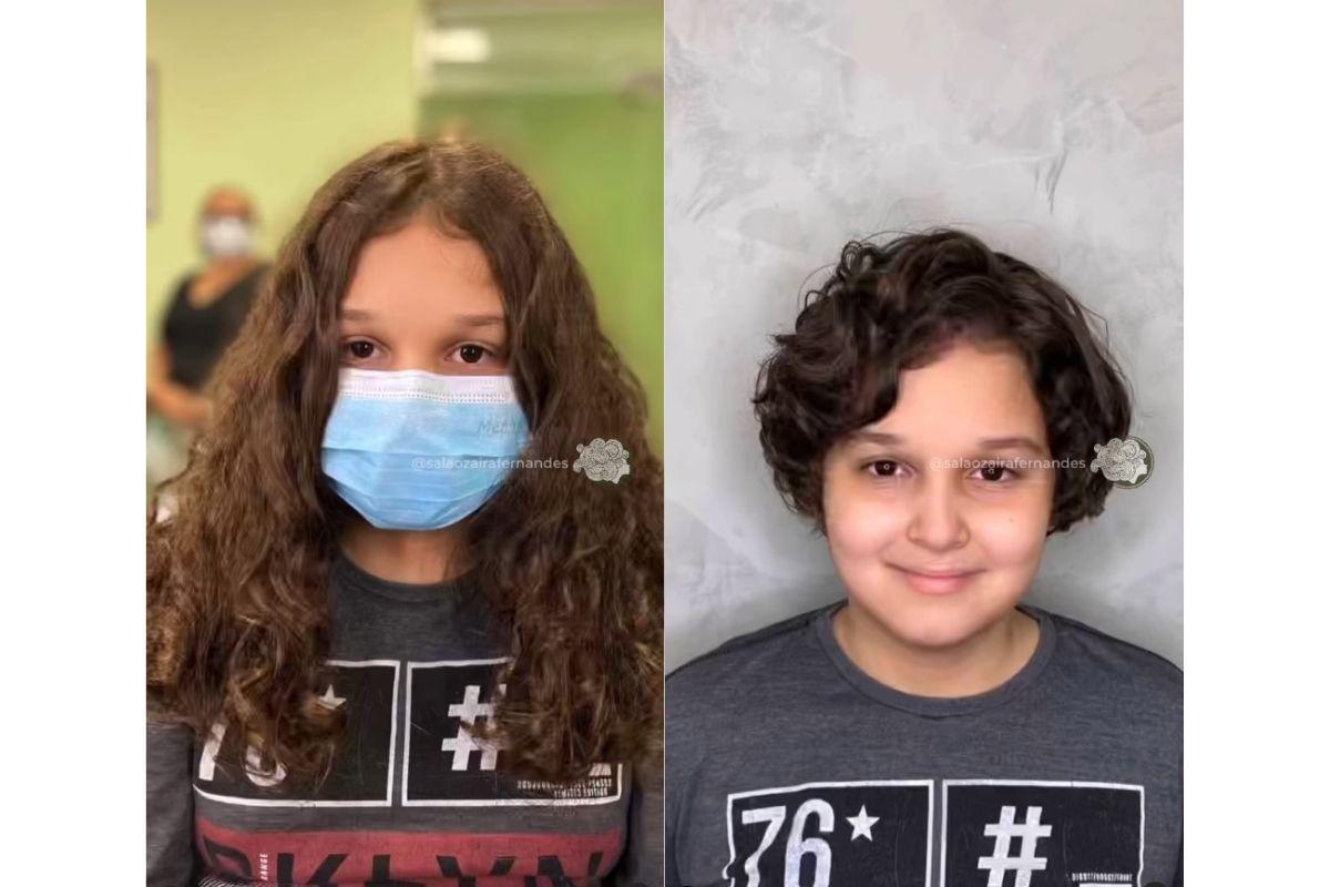 Bruno ficou 2 anos sem cortar o cabelo, e decidiu doá-lo para a amiga da mãe que está lutando contra o câncer