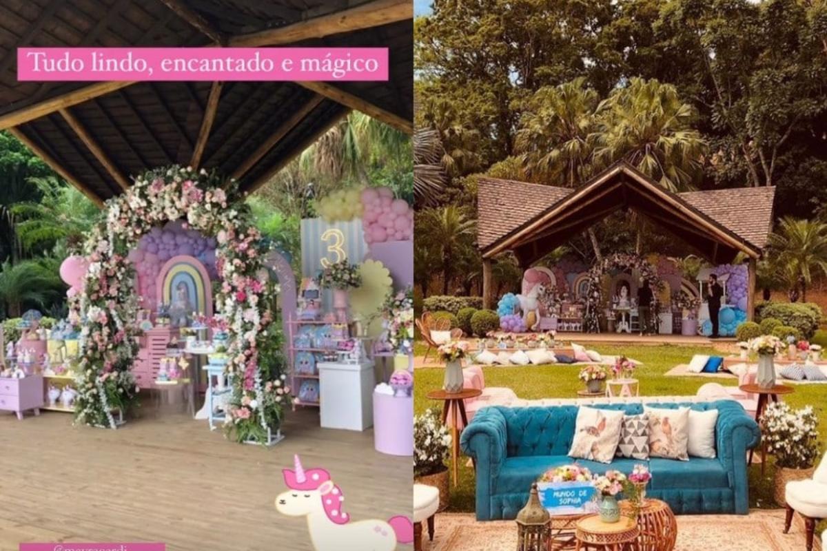 Mayra Cardi compartilhou detalhes do evento no Stories do Instagram
