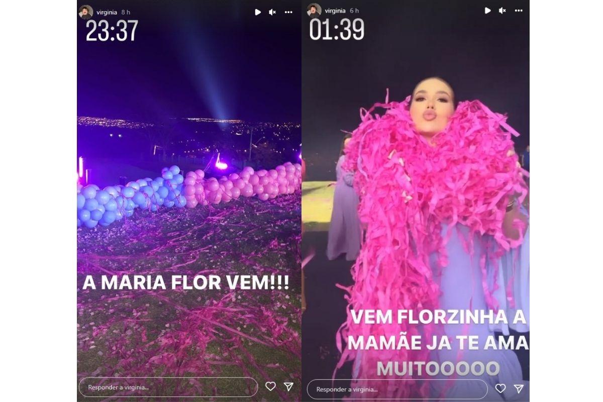 Virginia está esperando uma menina que se chamará Maria Flor