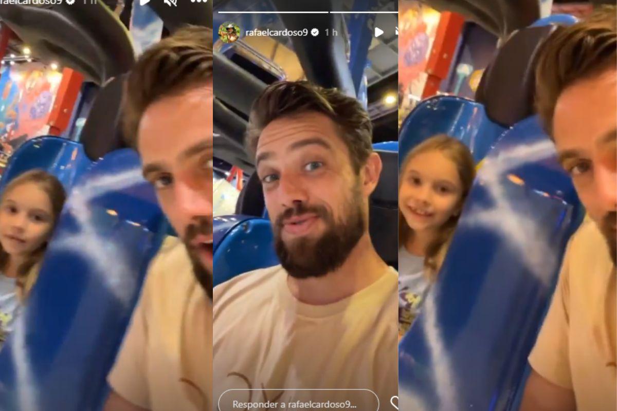 Rafael Cardoso aproveita dia em parque com a filha