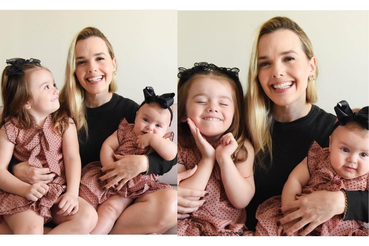 Thaeme Mariôto posta foto com as filhas comemorando o Dia das Mães atrasado: "Mal consegui vê-las"