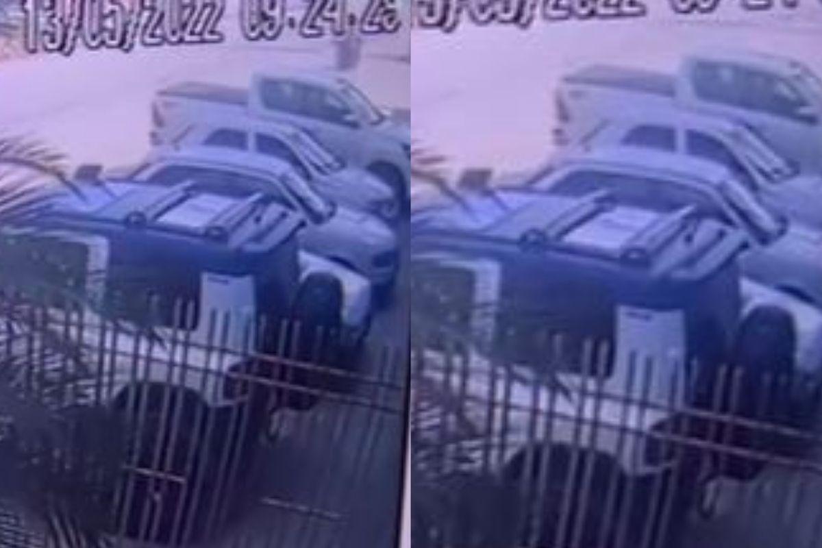A mãe e a filha bateram com a moto no poste