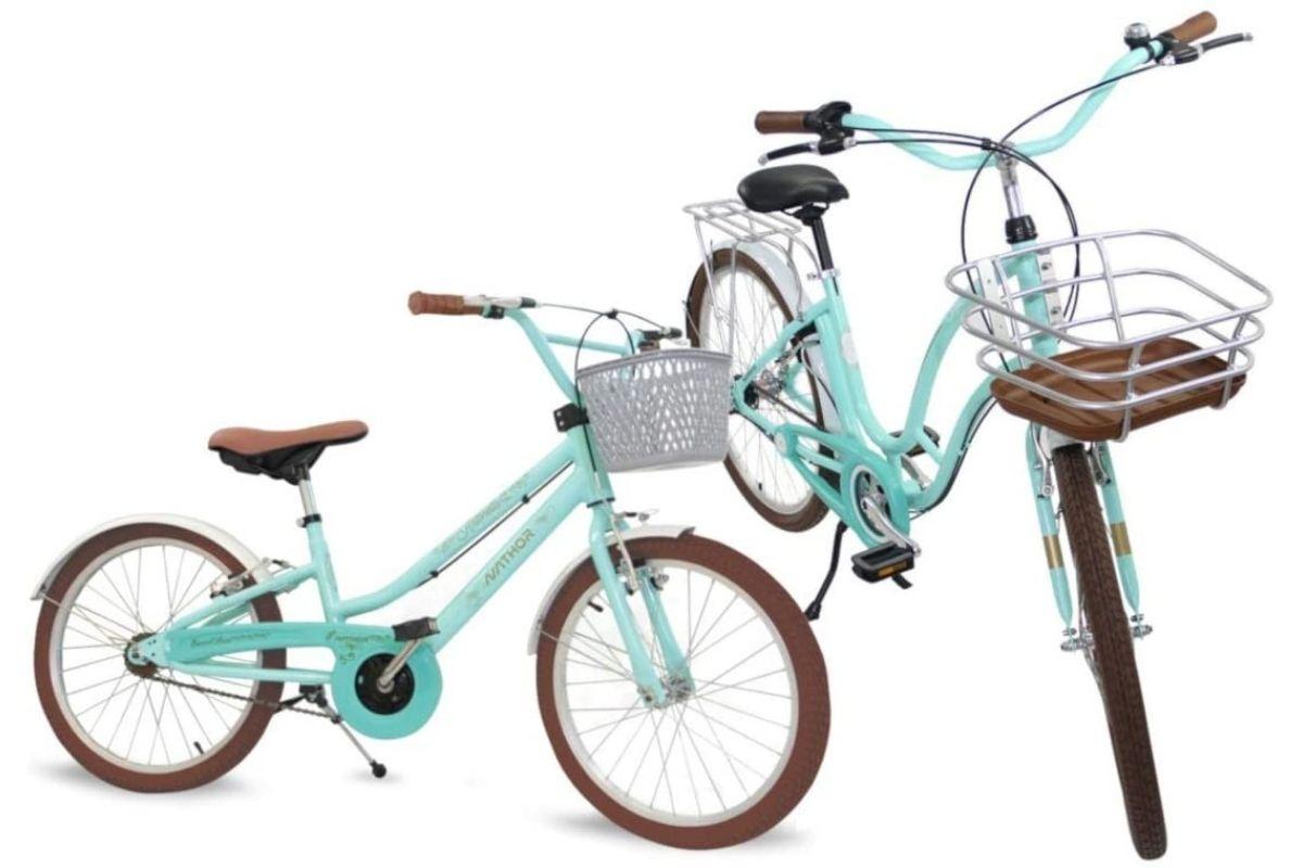 Bicicleta Retrô Vintage Antonella Aro 26 e Aro 20 Kit Mãe e Filha - Nathor
