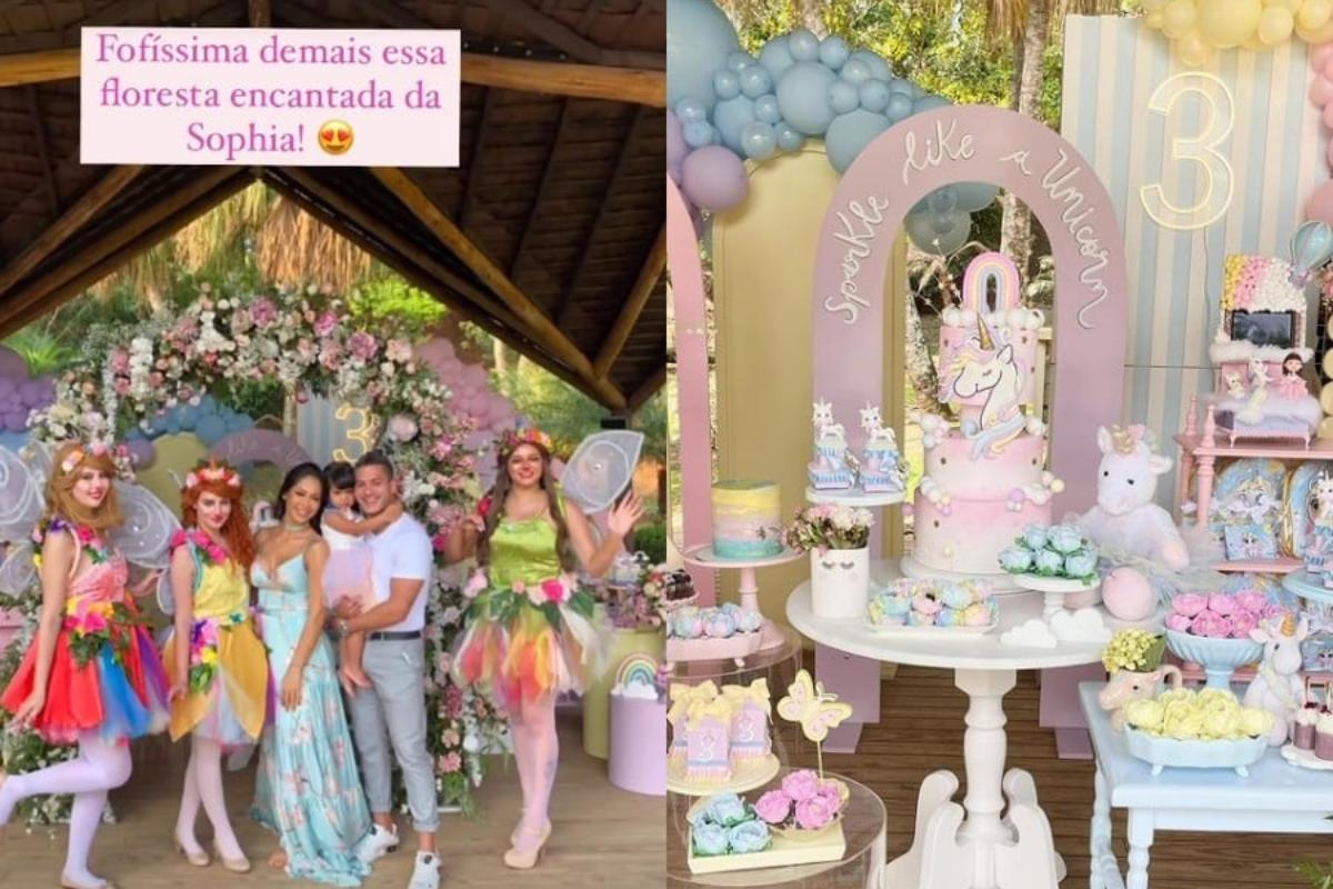 A festa contava com muitas cores e unicórnios