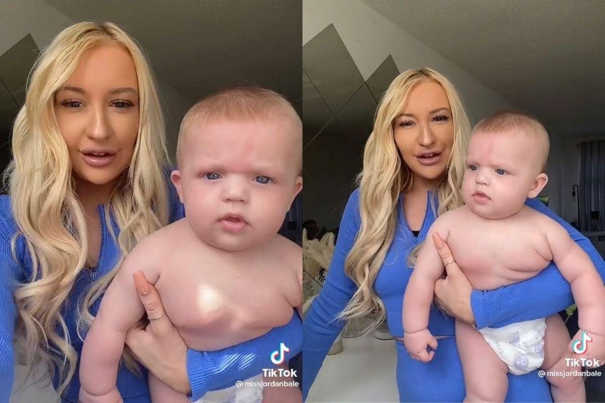 Bebê de 4 meses já está usando roupas de 9 meses: Veja fotos