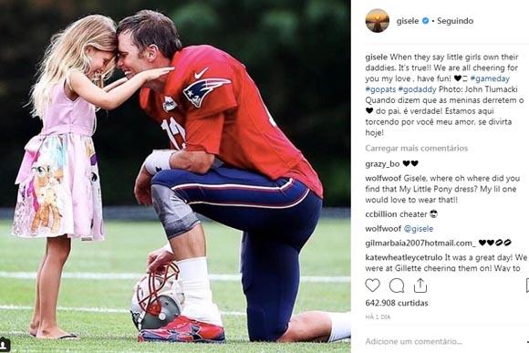 Filha de Gisele Bündchen e o pai Tom Brady (Foto: Reprodução / Instagram)