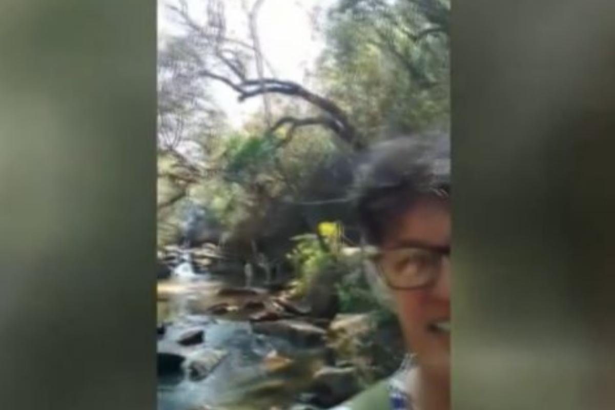Fátima manteve a sua palavra e visitou a cachoeira, mesmo sem a filha