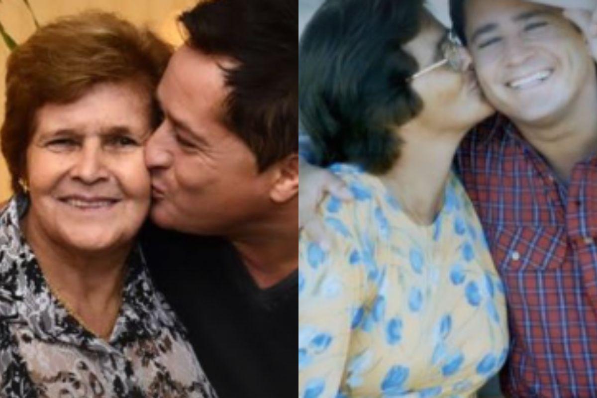 Leonardo ao lado da mãe