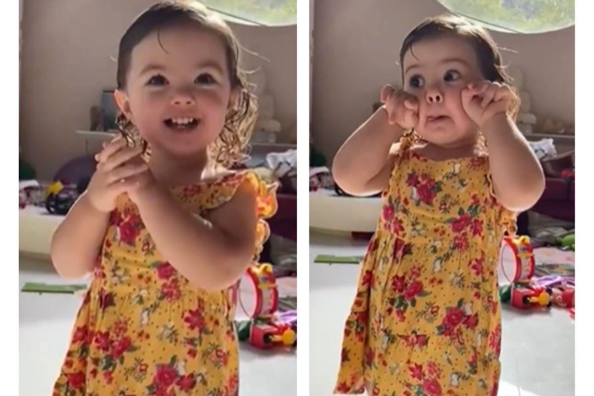 Clara divertiu pós banho
