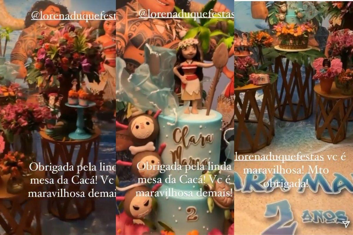 Tatá Werneck mostrou a decoração de "Moana" na festa de 2 anos de Clara Maria