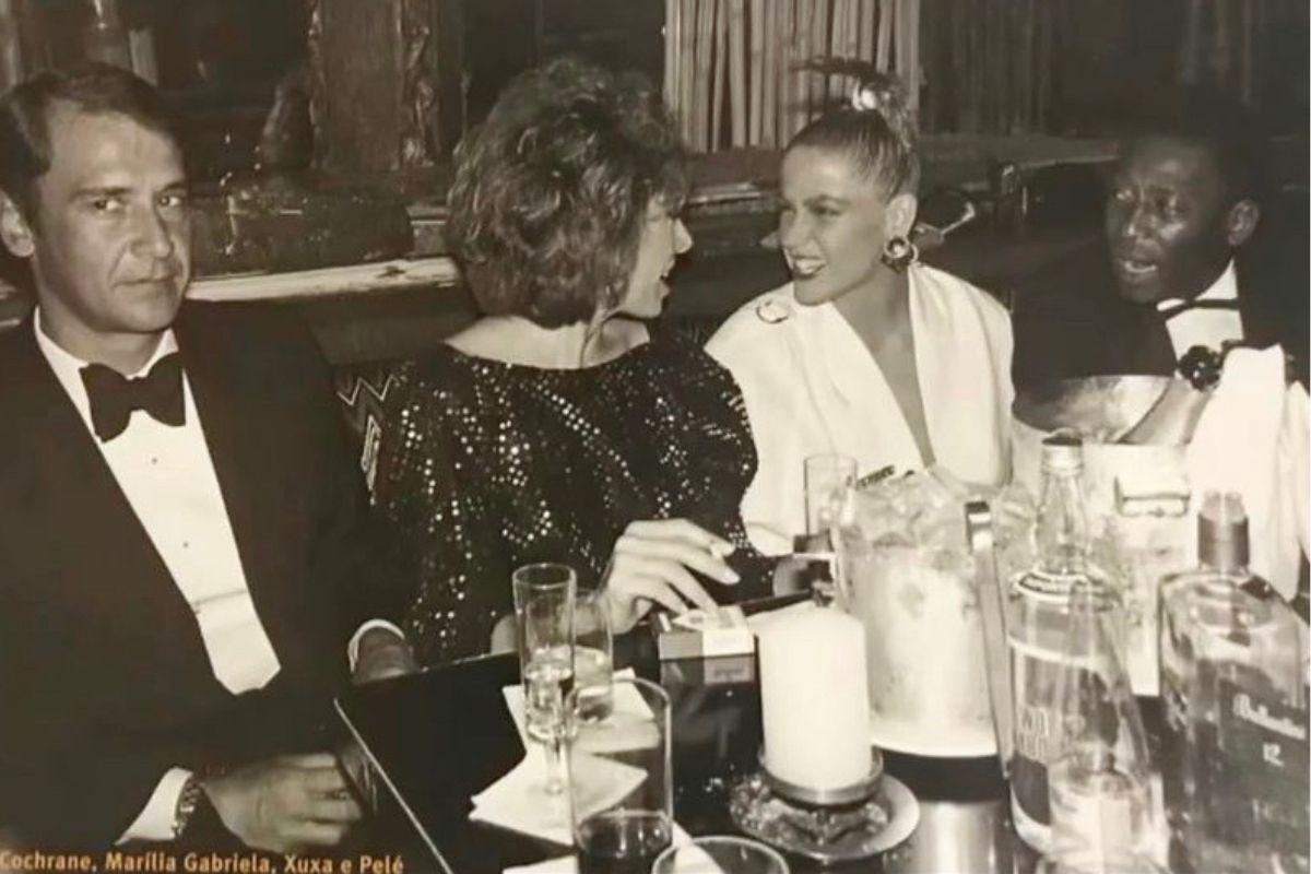 Marília Gabriela com ex-marido, Xuxa e Pelé