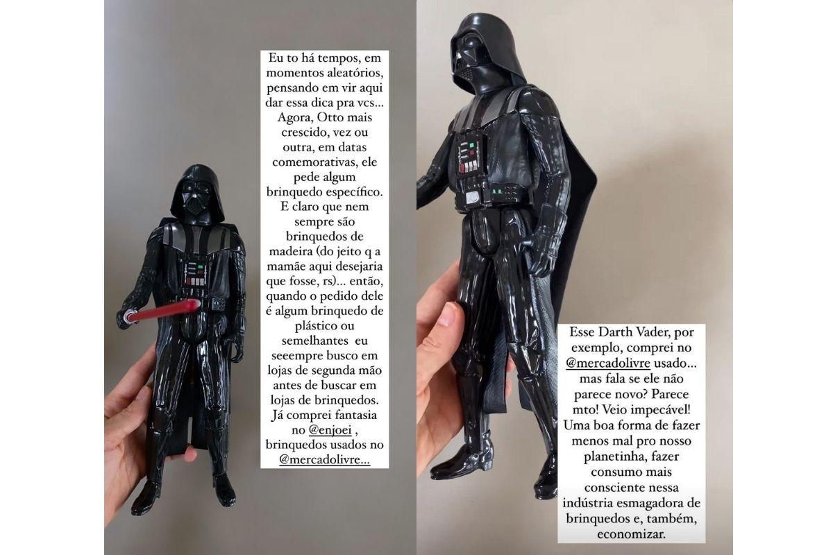 Monica Benini explicou o porque compra brinquedos usados para o filho