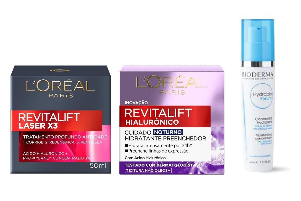 Presentes para o Dia das mães: Cremes facial anti-idade, L'Oréal Paris e Sérum hidratante fortalecedor, Bioderma
