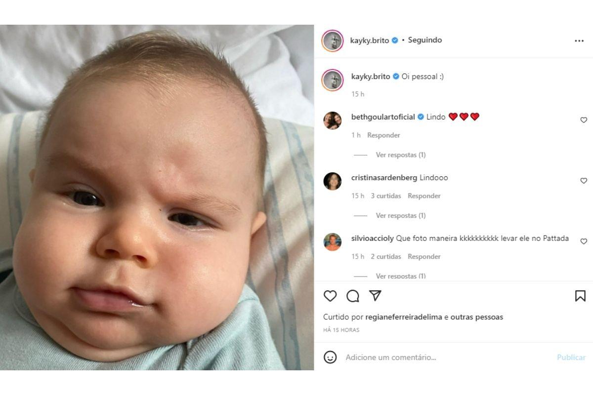 Kayky Brito compartilha foto do filho de 3 meses
