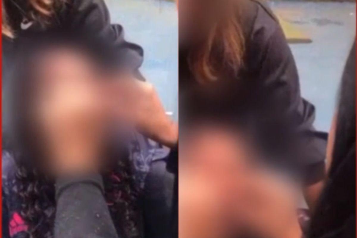 Menina é forçada a fazer piercing