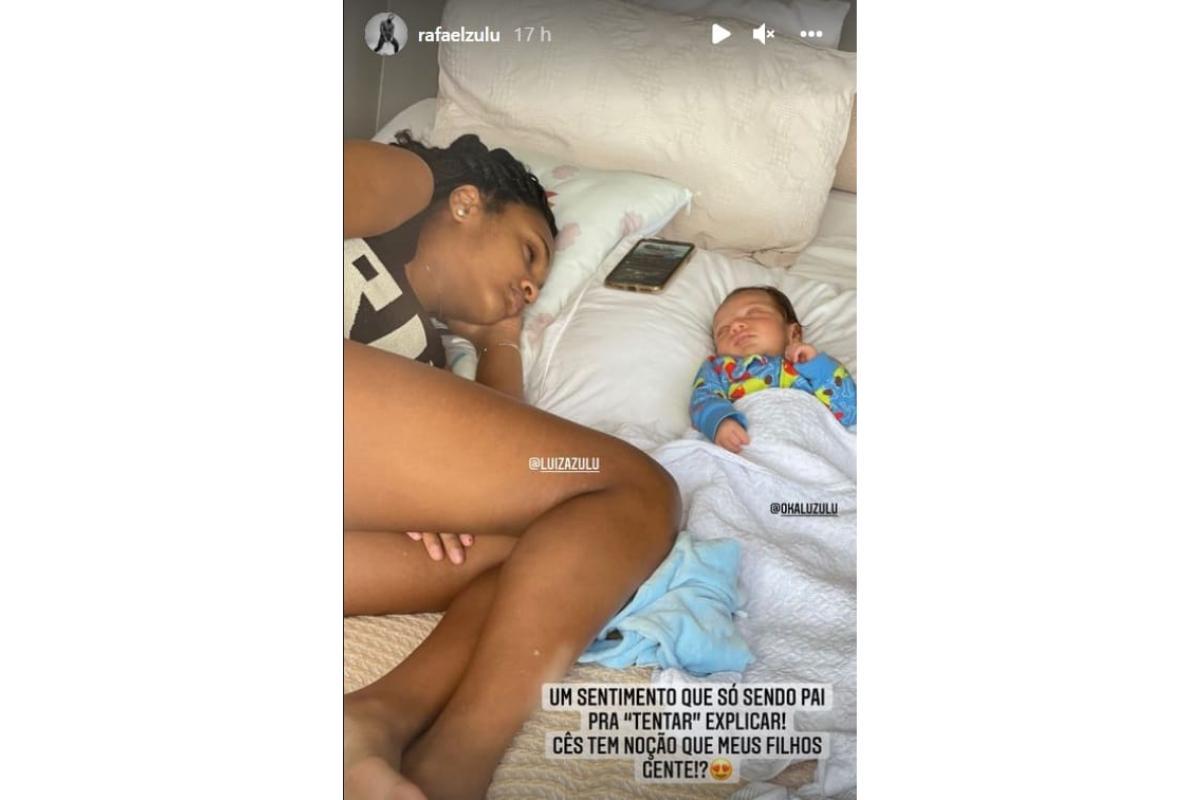 Luiza e Kalu juntos em um clique raro do ator Rafael Zulu