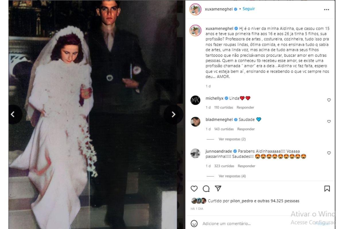 Xuxa publicou a homenagem no Instagram