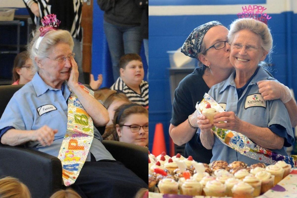 Frances se emocionou com a surpresa