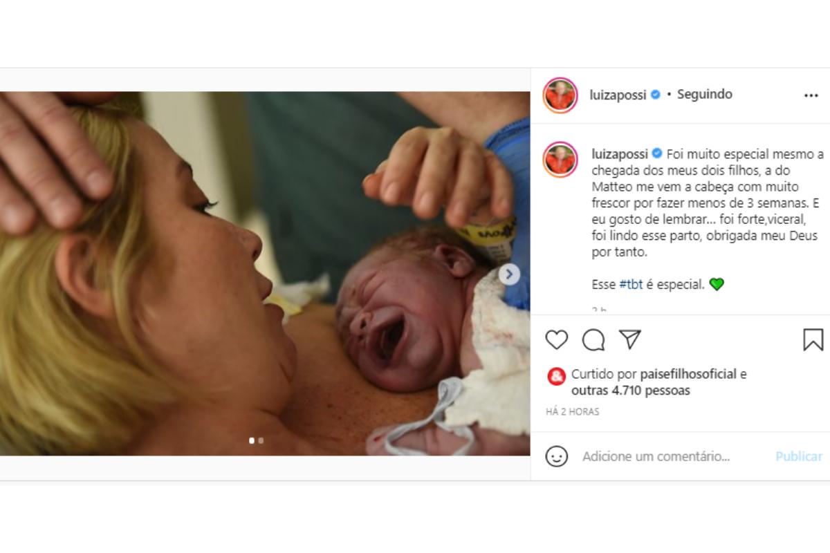 Luiza Possi fala sobre nascimento de Matteo