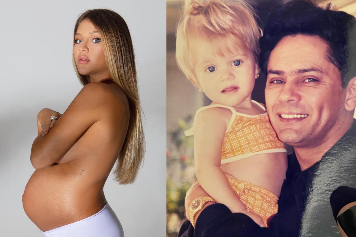 Filha do cantor Leandro mostra primeira foto do recém-nascido