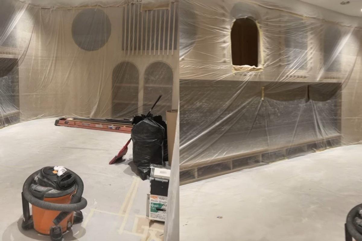 O parquinho está em fase de construção