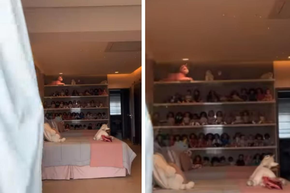 Rafa Justus mostra detalhes do quarto na casa do pai