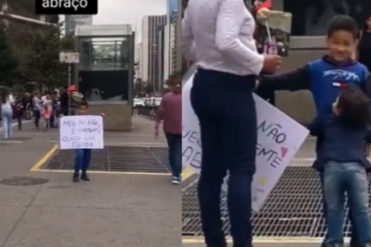 Criança sozinha Avenida Paulista