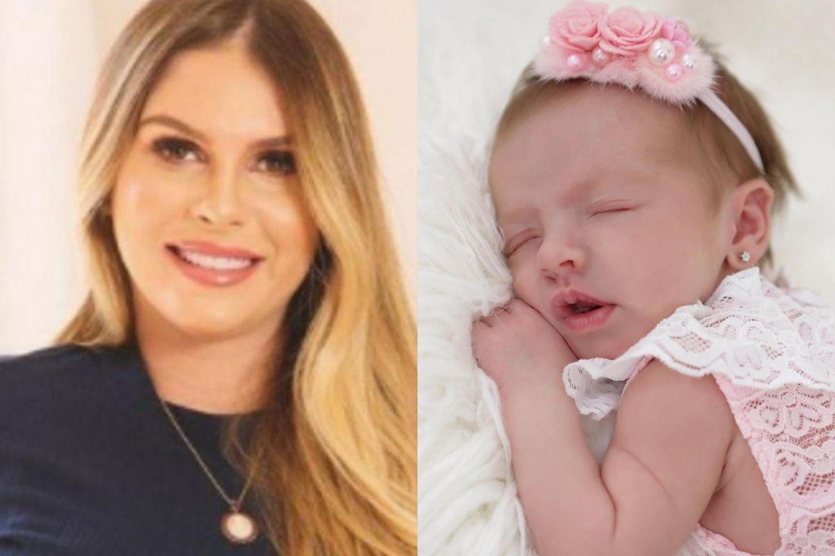 A modelo apareceu chorando nas redes sociais por conta que irá ter um compromisso e deixará a filha em casa