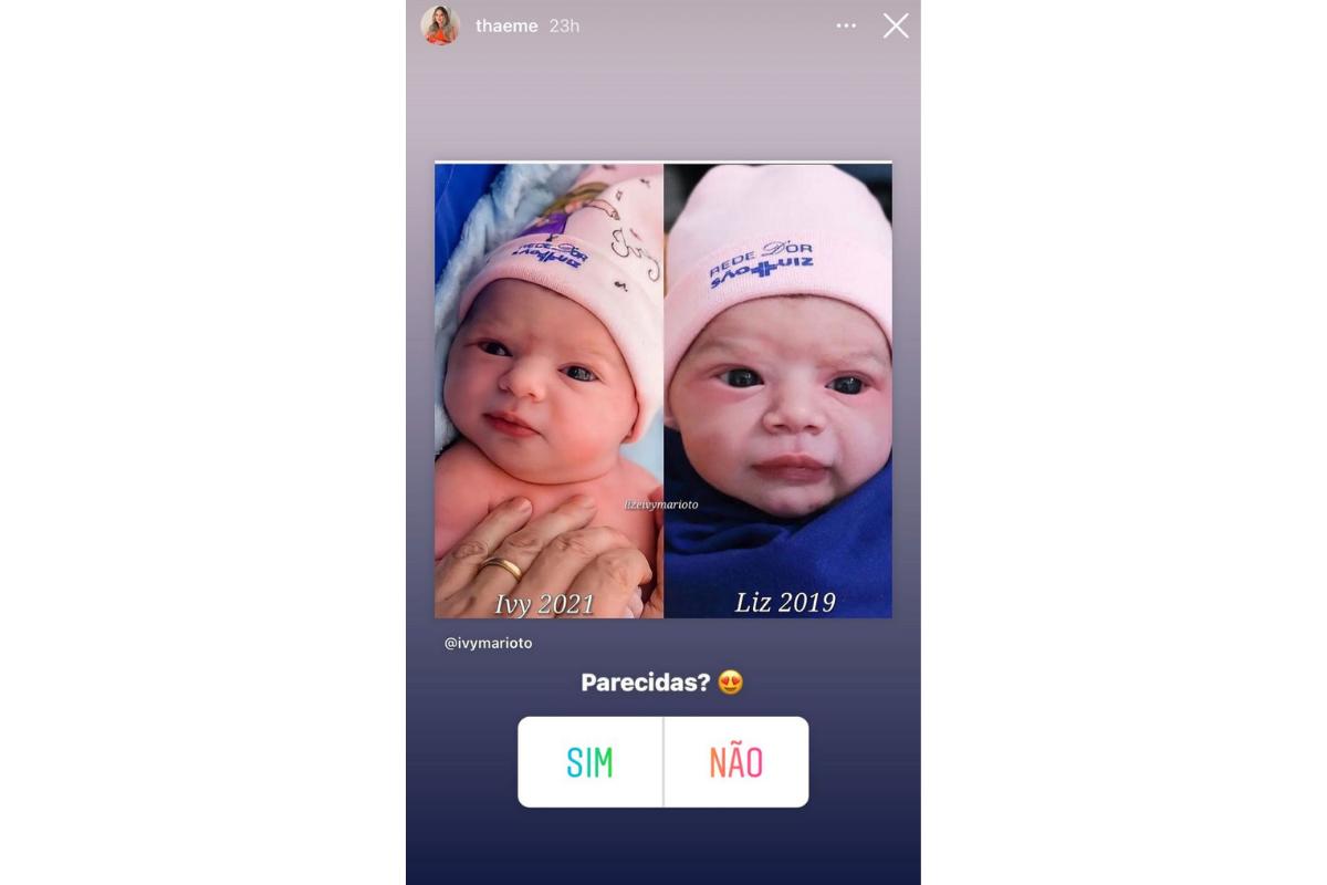 Thaeme comparou Liz e Ivy quando recém-nascidas