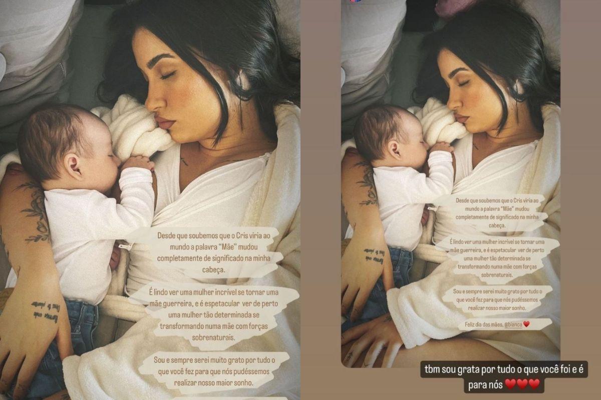 Fred mostra carinho e gratidão por Bianca Andrade em homenagem do Dia das Mães