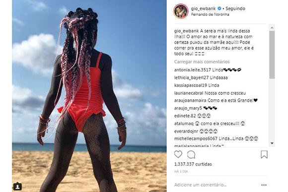 Titi aproveita férias em Fernando de Noronha (Foto: Reprodução/ Instagram @gio_ewbank)