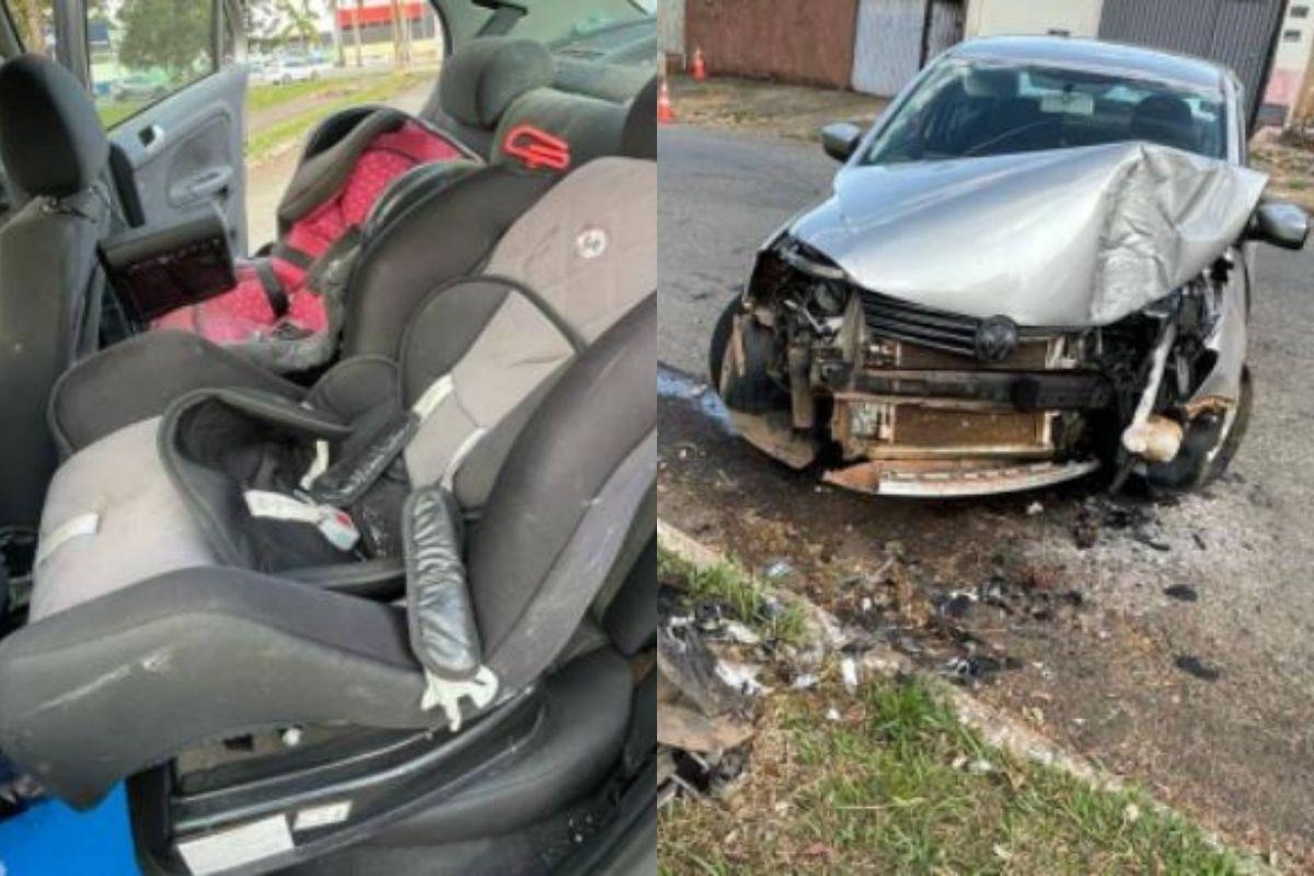 O bebê de 2 anos não sobreviveu à batida do carro