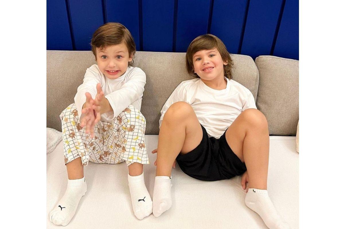 Foto que a influenciadora postou dos filhos