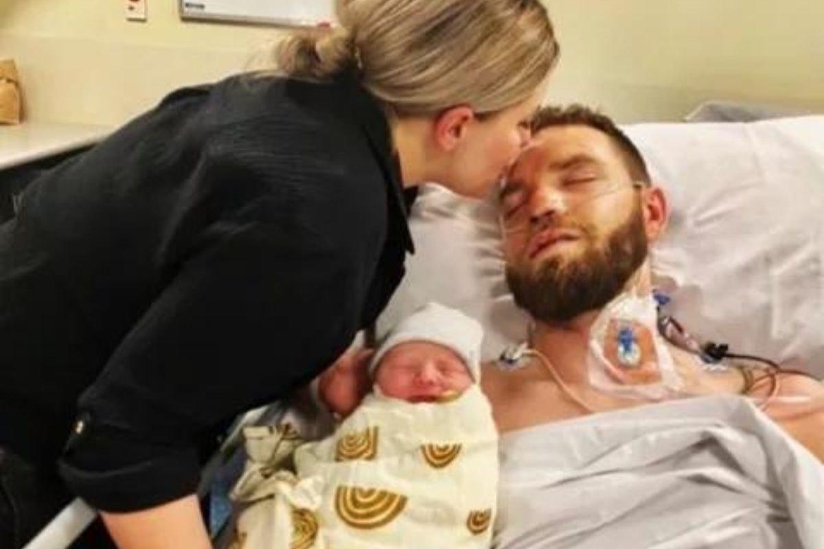 Após sofre grave acidente, pai vê bebê por vídeo chamadas