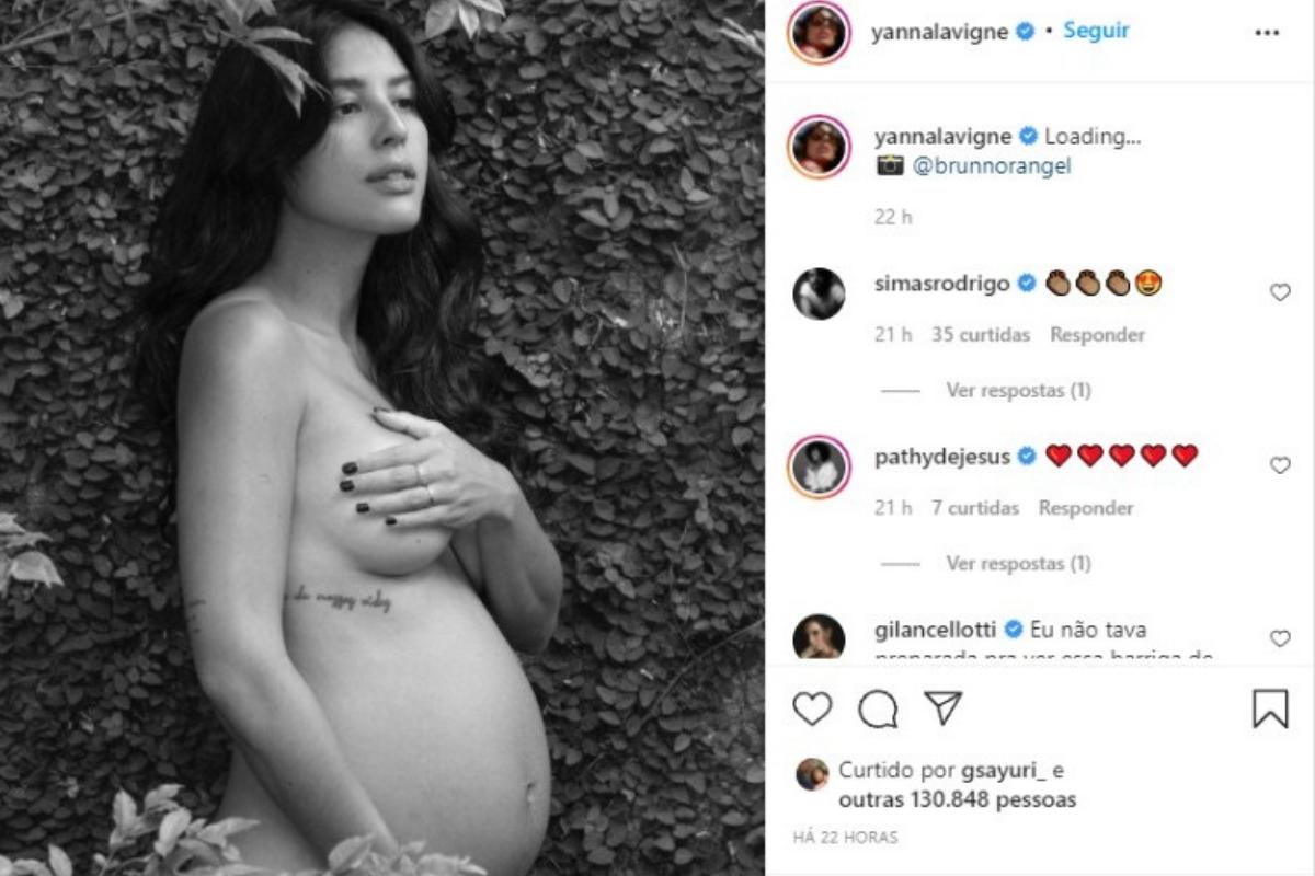 Yanna Lavigne postou uma foto de um ensaio de gestação