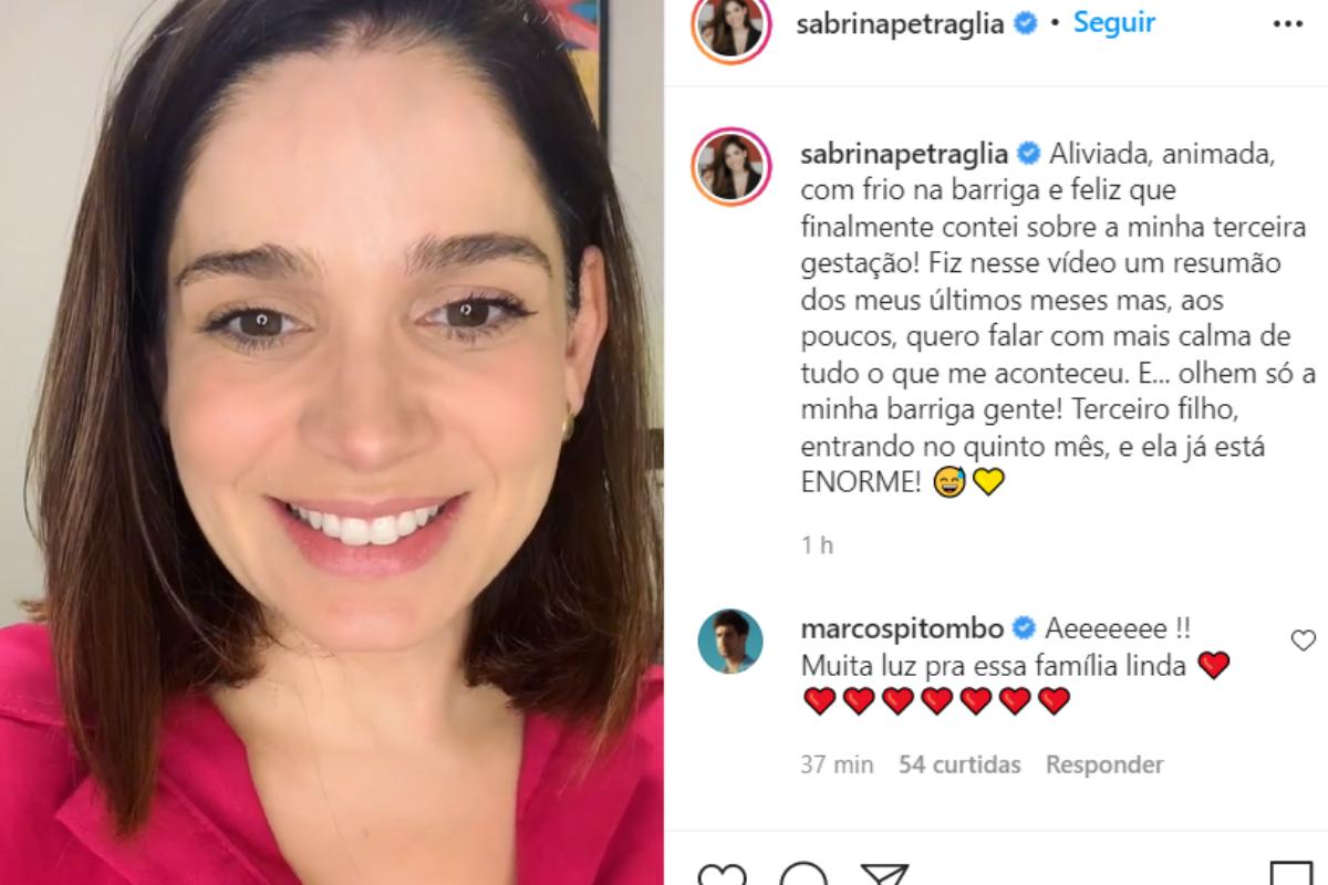 A atriz compartilhou com os seguidores os detalhes da terceira gestação