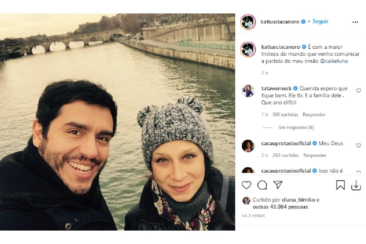 Katiuscia Canoro, irmã de Caike Luna, confirmou a notícia no Instagram