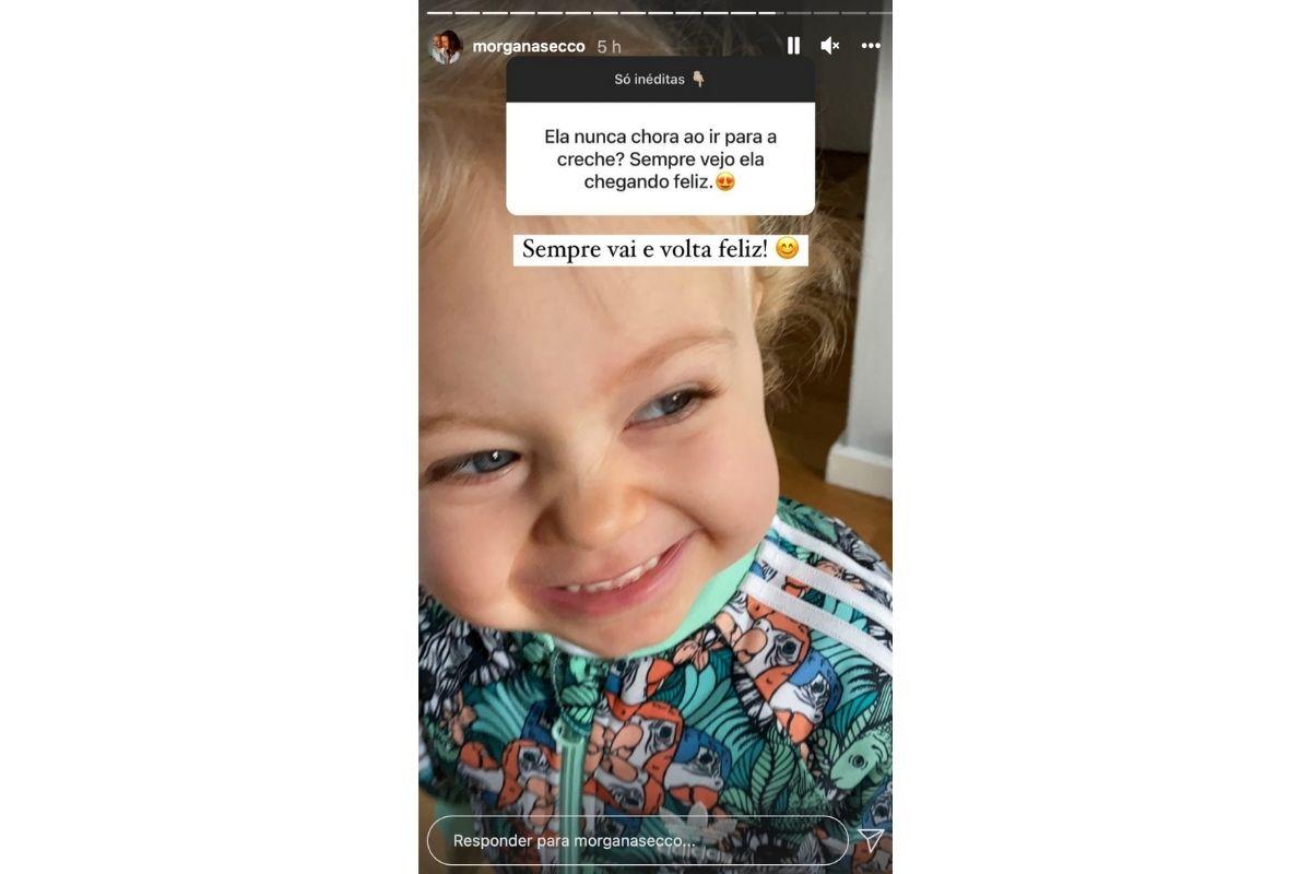 Morgana Secco afirma que Alice sempre fica feliz ao ir para a creche