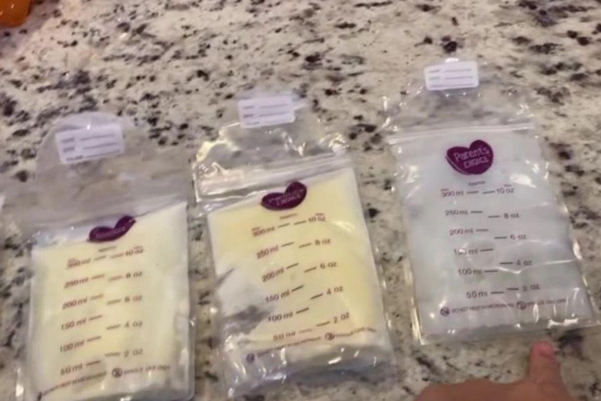 Cada saco de leite foi retirado da mãe em diferentes períodos