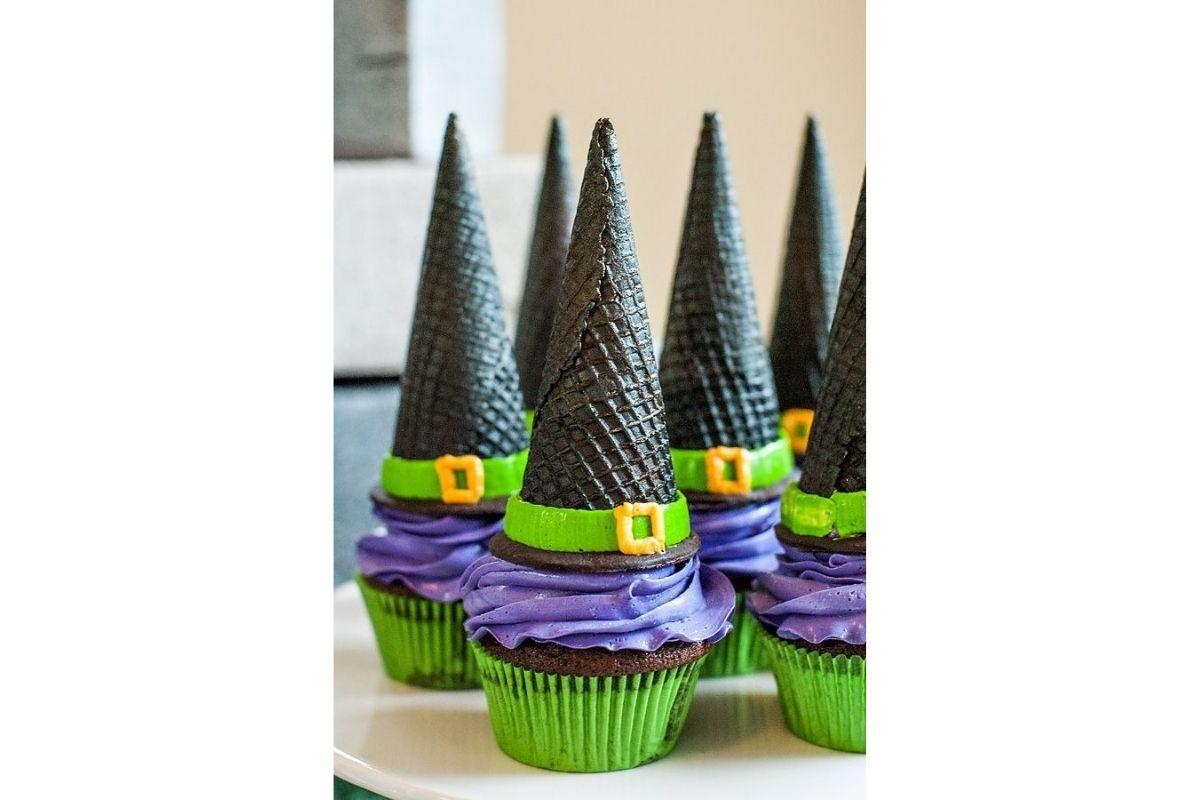 Muffin de bruxa para o Halloween