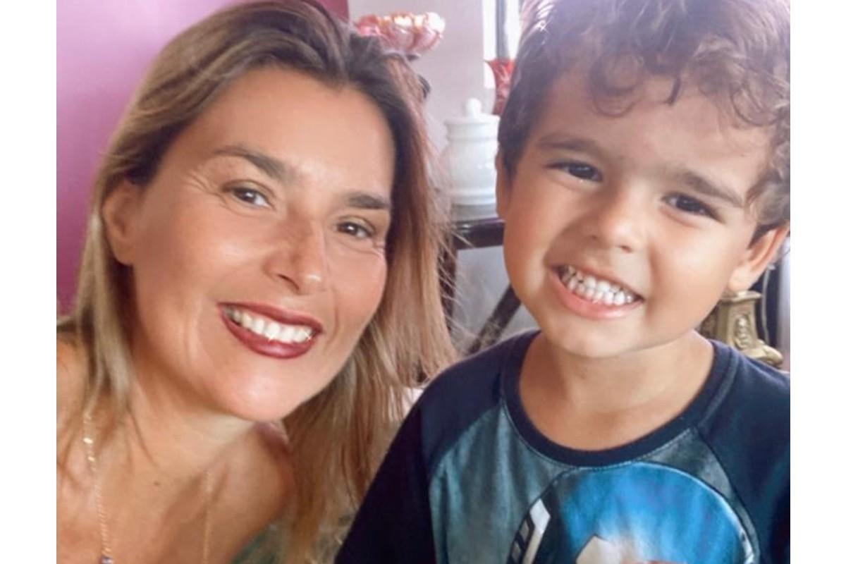 Karina Steiger e o filho