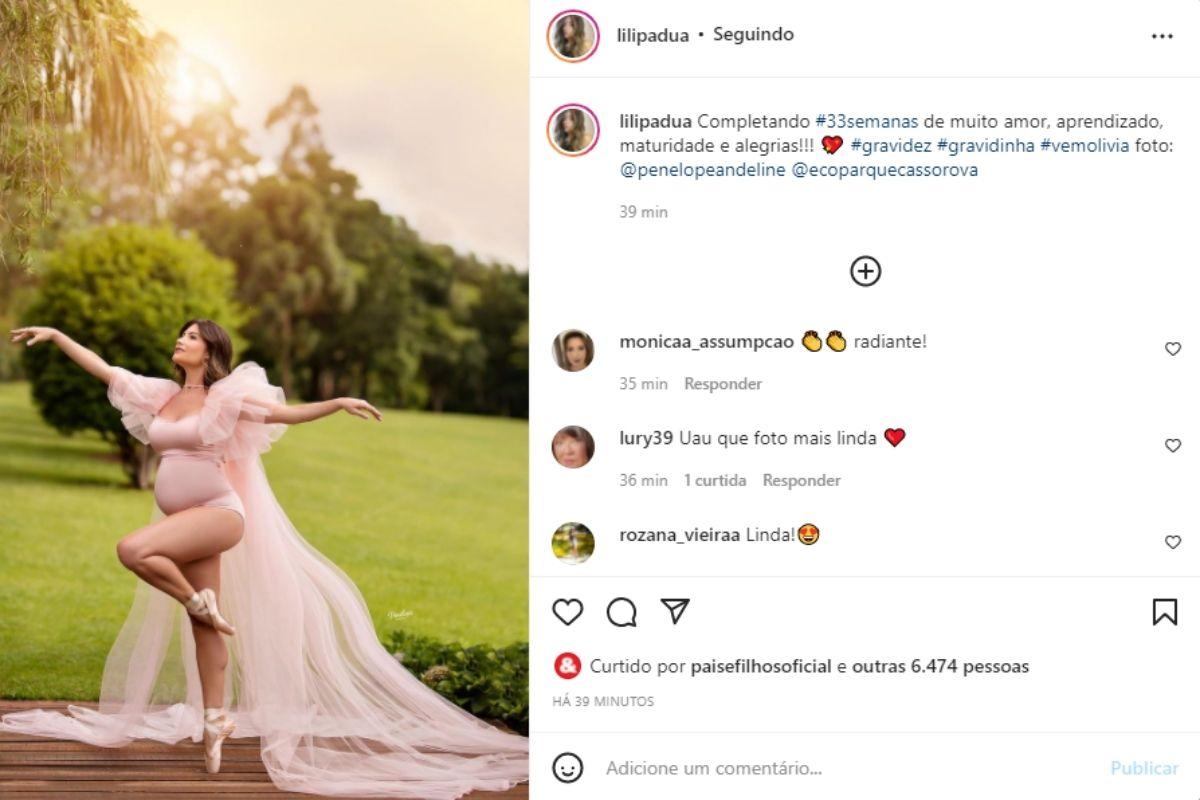 Aline de Pádua comemora as 33 semanas de gravidez