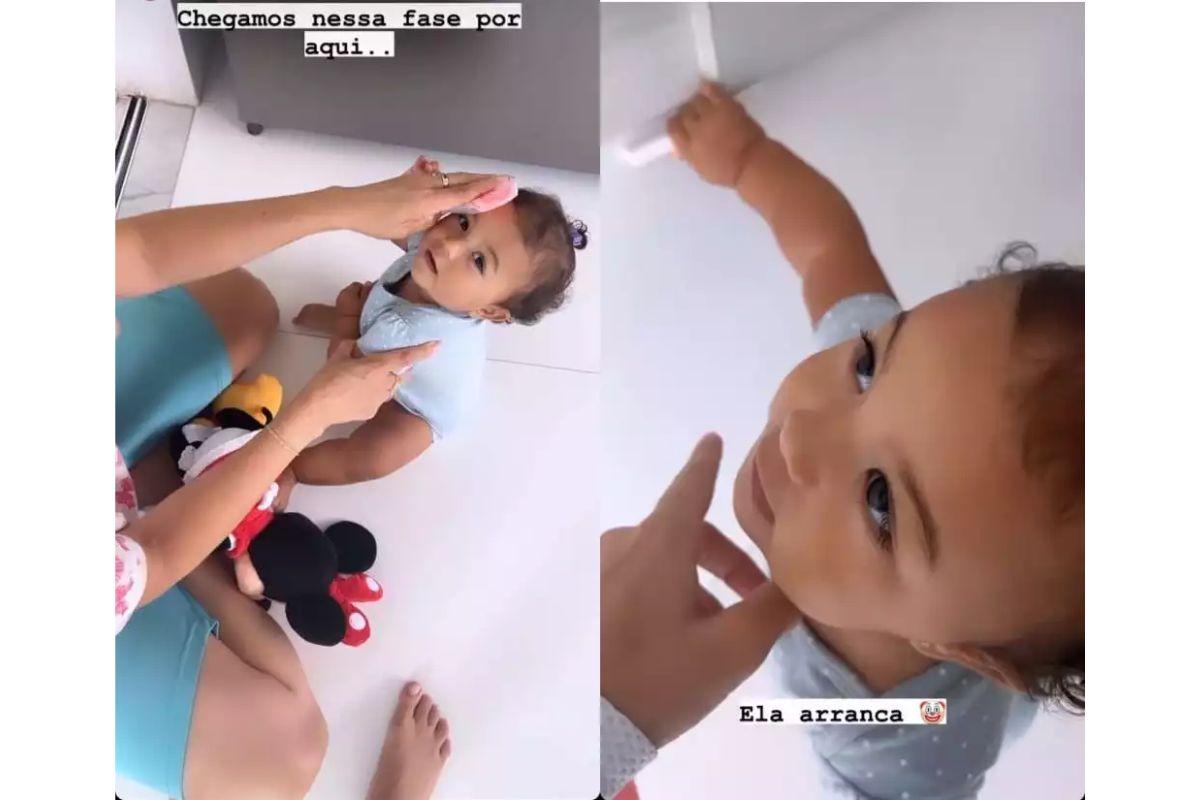 A mãe fez algumas compressas na menina