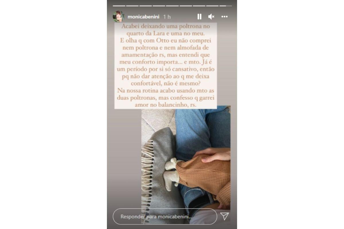 Mônica Benini assume o amor pelo balancinho